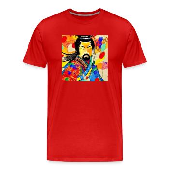 Samurai - Men's Premium Organic T-Shirt - red - Front - Damien (186cm)