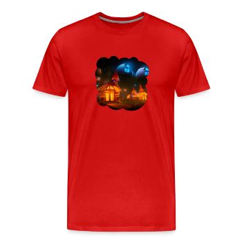Village des champignons - T-shirt bio Premium Homme - rouge - Devant - Damien (186cm)