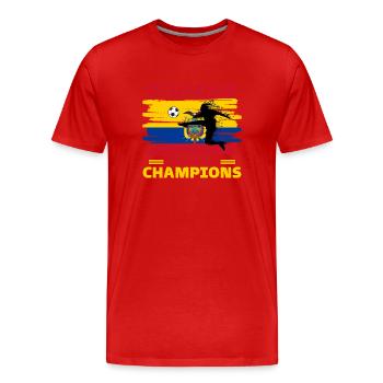Ecuador Fußball 2022 Ecuadorianischer Fußballfan - Männer Premium Bio T-Shirt - Rot - Vorne - Damien (186cm)