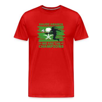 Saudi Arabia Football 2022 Saudi supporter - Men's Premium Organic T-Shirt - red - Front - Damien (186cm)