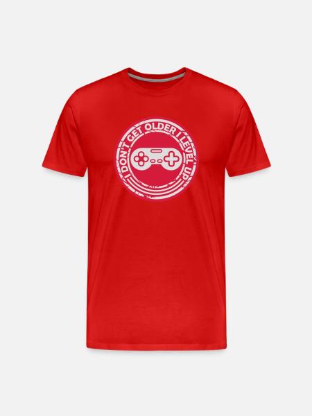 get older level up - Men's Premium Organic T-Shirt - red