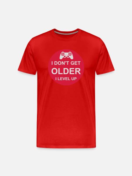 get older level up - Men's Premium Organic T-Shirt - red