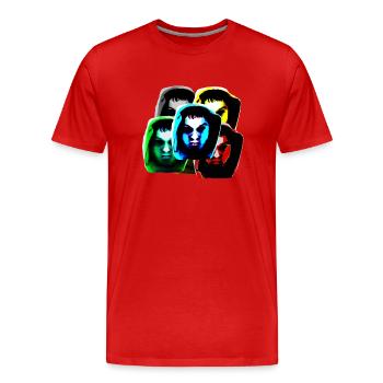 Hoody head: Multi - Männer Premium Bio T-Shirt - Rot - Vorne - Damien (186cm)