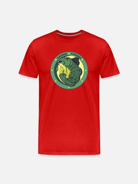 BadassFishing_2 - Men's Premium Organic T-Shirt - red