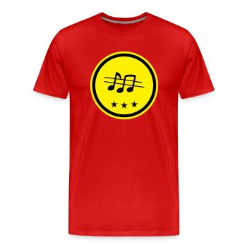 Partitions musicales - T-shirt bio Premium Homme - rouge - Devant - Damien (186cm)