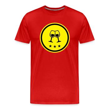 Verres à vin - T-shirt bio Premium Homme - rouge - Devant - Damien (186cm)
