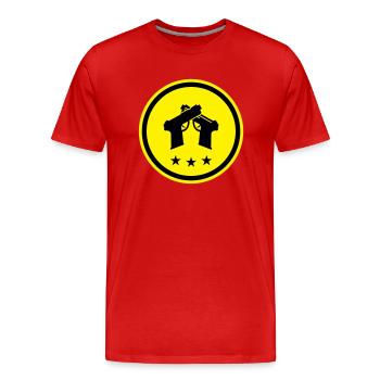 Pistol Symbol - Men's Premium Organic T-Shirt - red - Front - Damien (186cm)