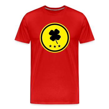 Bonheur de trèfle - T-shirt bio Premium Homme - rouge - Devant - Damien (186cm)