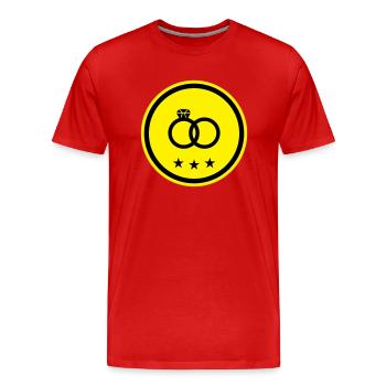 Anneaux de mariage Bague de mariage - T-shirt bio Premium Homme - rouge - Devant - Damien (186cm)