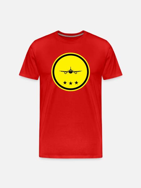 Airplane Symbol - Men's Premium Organic T-Shirt - red