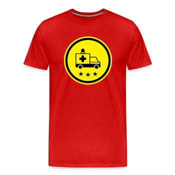 Krankenwagen Ambulance - T-shirt bio Premium Homme - rouge - Devant - Damien (186cm)