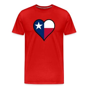 Love Texas - Men's Premium Organic T-Shirt - red - Front - Damien (186cm)
