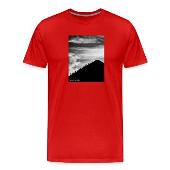 Mount ETNA - Sicily - Men's Premium Organic T-Shirt - red - Front - Damien (186cm)