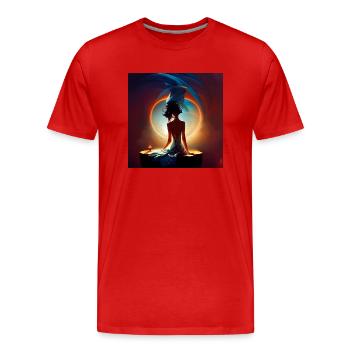 ARTWORK SPIRITUAL _03 - Männer Premium Bio T-Shirt - Rot - Vorne - Damien (186cm)