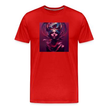 MANNEQUIN EXTRATERRESTRE - T-shirt bio Premium Homme - rouge - Devant - Damien (186cm)