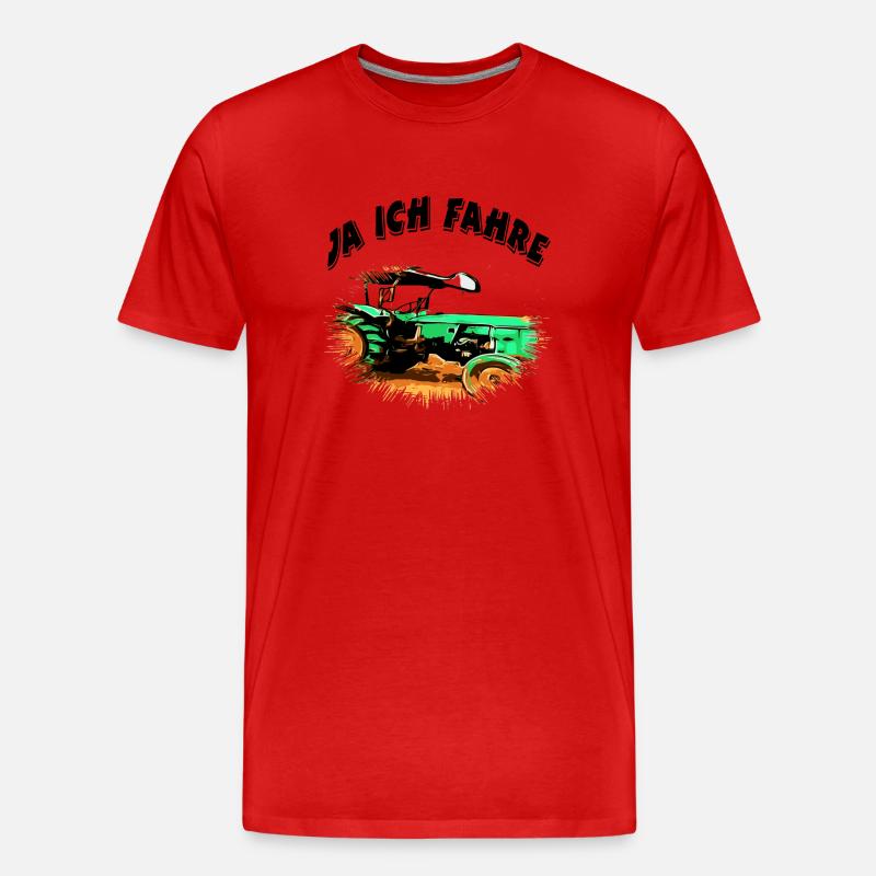 Traktor - Männer Premium Bio T-Shirt - Rot