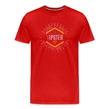 Hipster - Men's Premium Organic T-Shirt - red - Front - Damien (186cm)