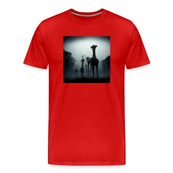Girrafe in the dark - Men's Premium Organic T-Shirt - red - Front - Damien (186cm)