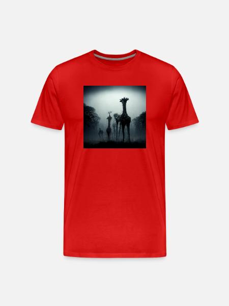 Girrafe in the dark - Men's Premium Organic T-Shirt - red