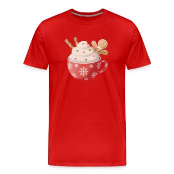 Christmas Cup - Men's Premium Organic T-Shirt - red - Front - Damien (186cm)
