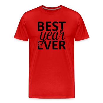 Best Year Ever - Men's Premium Organic T-Shirt - red - Front - Damien (186cm)