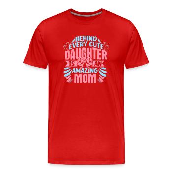 Idée cadeau de cohésion mère-fille - T-shirt bio Premium Homme - rouge - Devant - Damien (186cm)
