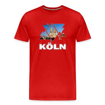 Cathédrale de Cologne Allemagne Ville Skyline Home Love - T-shirt bio Premium Homme - rouge - Devant - Damien (186cm)