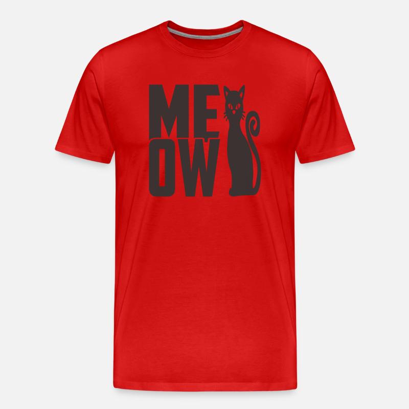 Meow Katze - Männer Premium Bio T-Shirt - Rot