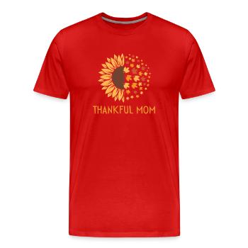 Thankful Mom - Men's Premium Organic T-Shirt - red - Front - Damien (186cm)