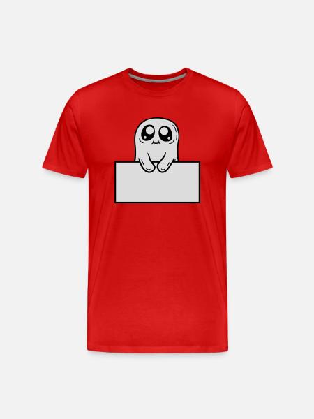 Ghost Shows Shield Cartoon - Men's Premium Organic T-Shirt - red
