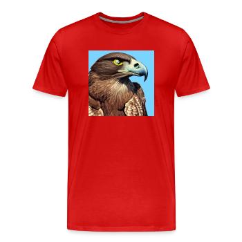 Eagle head illustration - Men's Premium Organic T-Shirt - red - Front - Damien (186cm)