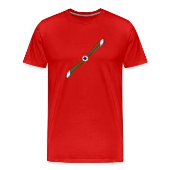 Flugzeugpropeller - Männer Premium Bio T-Shirt - Rot - Vorne - Damien (186cm)