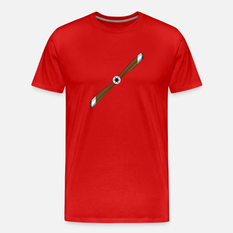 Flugzeugpropeller - Männer Premium Bio T-Shirt - Rot