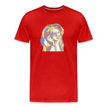 Mrs. Abstrakt - Men's Premium Organic T-Shirt - red - Front - Damien (186cm)
