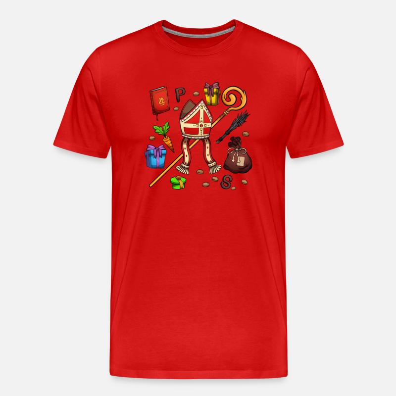 St. Nikolaus Elemente - Männer Premium Bio T-Shirt - Rot