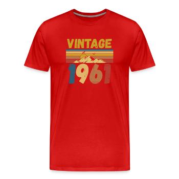 vintage 1961 - Men's Premium Organic T-Shirt - red - Front - Damien (186cm)