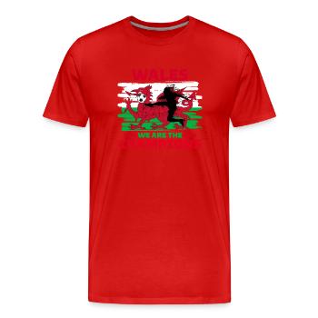 Wales Football 2022 Wales supporters Football - Men's Premium Organic T-Shirt - red - Front - Damien (186cm)