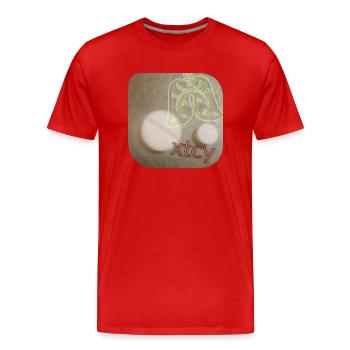 Etcy - Männer Premium Bio T-Shirt - Rot - Vorne - Damien (186cm)
