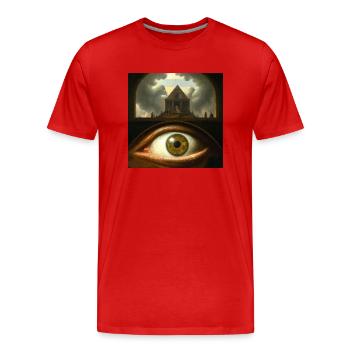 Secret Eye - Men's Premium Organic T-Shirt - red - Front - Damien (186cm)