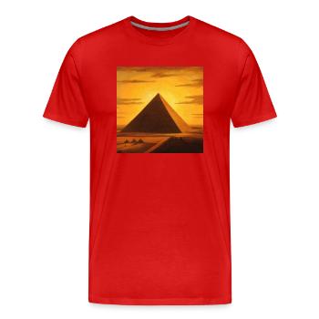 Great Pyramid - Men's Premium Organic T-Shirt - red - Front - Damien (186cm)