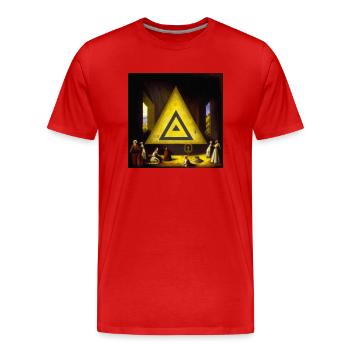 Secret Symbolism - Men's Premium Organic T-Shirt - red - Front - Damien (186cm)