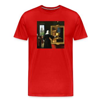 Grail Surrealism - Men's Premium Organic T-Shirt - red - Front - Damien (186cm)