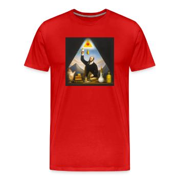 The Alchemist - Men's Premium Organic T-Shirt - red - Front - Damien (186cm)