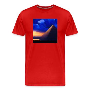 Great Pyramid - Men's Premium Organic T-Shirt - red - Front - Damien (186cm)