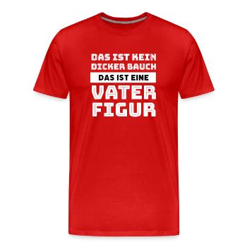 Dicker Bauch Vaterfigur lustiges T-Shirt Vater - Männer Premium Bio T-Shirt - Rot - Vorne - Damien (186cm)