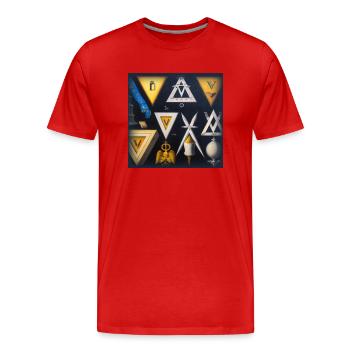 Freemason World - Men's Premium Organic T-Shirt - red - Front - Damien (186cm)