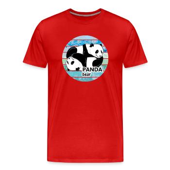 Cute panda bears - Men's Premium Organic T-Shirt - red - Front - Damien (186cm)