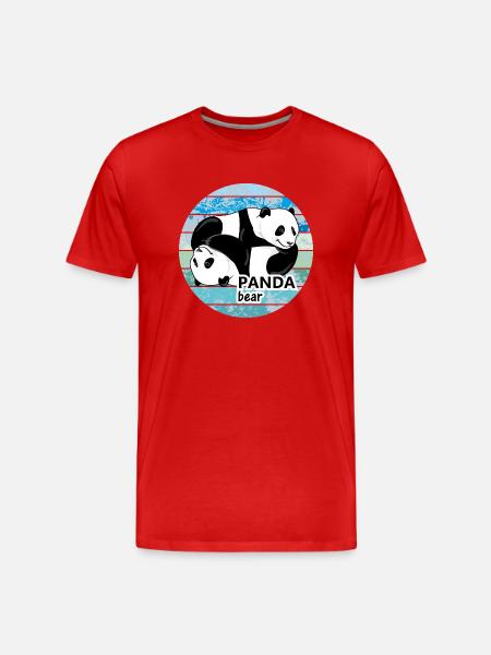 Cute panda bears - Men's Premium Organic T-Shirt - red