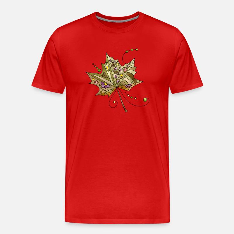 Blatt - Männer Premium Bio T-Shirt - Rot