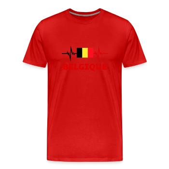 belgien Fußball 2022 belgien Herzschlag belgien - Männer Premium Bio T-Shirt - Rot - Vorne - Damien (186cm)